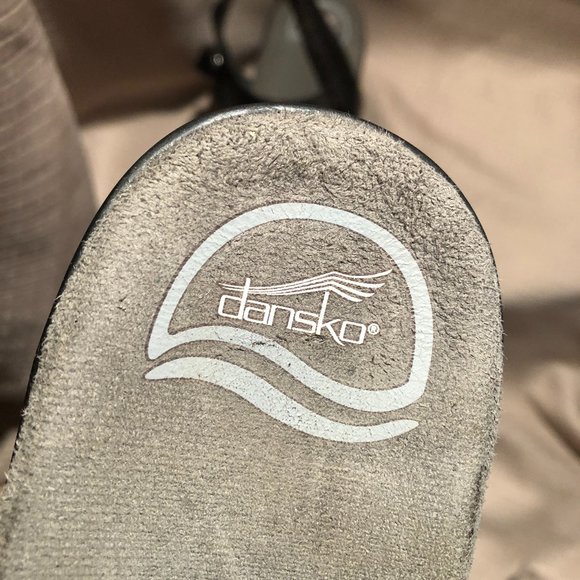 Dansko chunky black patent leather sandals, - Picture 6 of 16